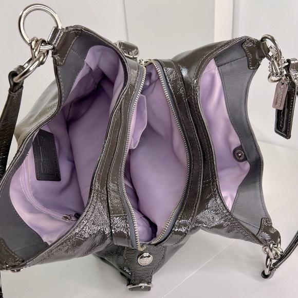 Coach Madison Maggie Mia Patent Leather Hobo Shoulder Bag - Picture 13 of 17